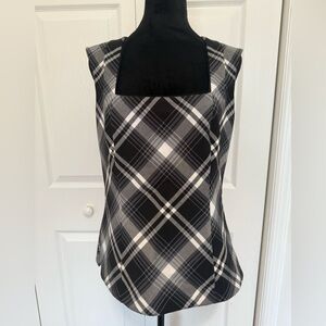 White House Black Market Plaid Blouse